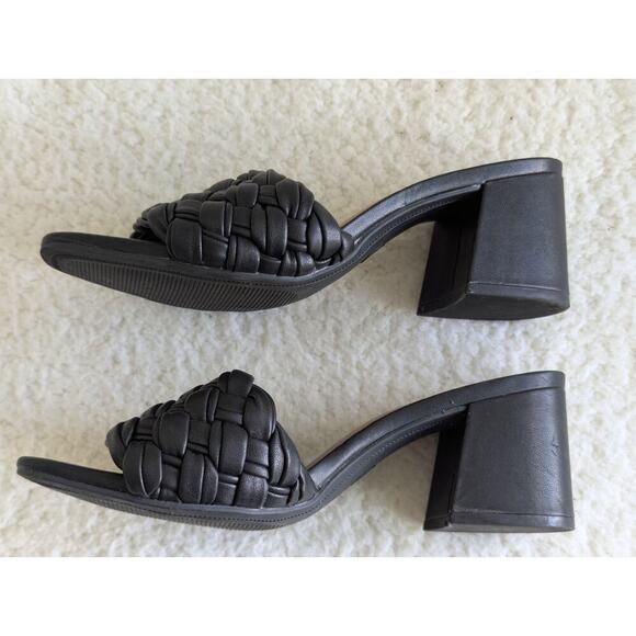 A New Day Dorothy Braided Heeled Slide Mule Black Size 6.5 Open Toe Heels - Picture 3 of 7
